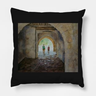 Archway, Cyprus Pillow