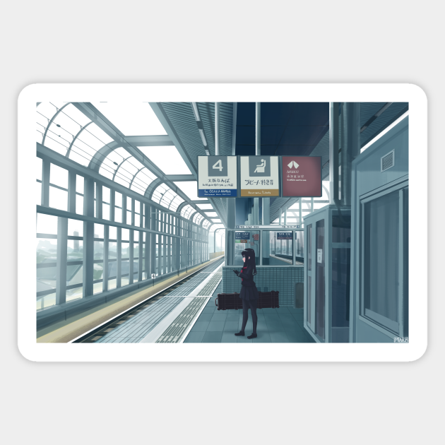 Train Station - Anime - Sticker | TeePublic Train Station - Anime - Sticker | TeePublic