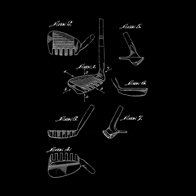 sand wedge golf club Vintage Patent Drawing by TheYoungDesigns