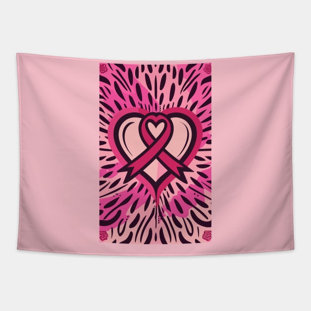 pink ribbon Tapestry by vaporgraphic