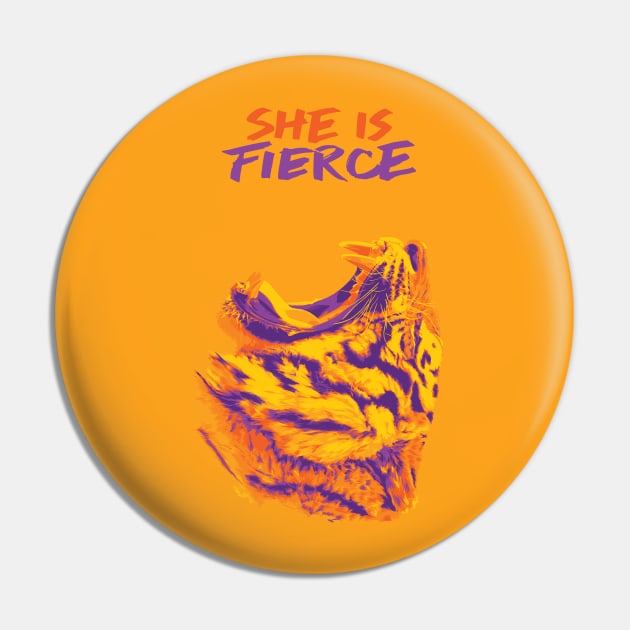 She is Fierce Pin by polliadesign