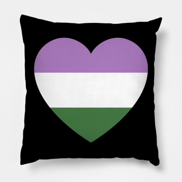 Gender Queer Flag Heart Pillow by Dog & Rooster