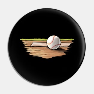 A Baseball Lies On The Field At The Base Pin