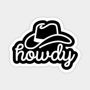 Howdy Cowboy Hat Line Art Western Country USA Magnet