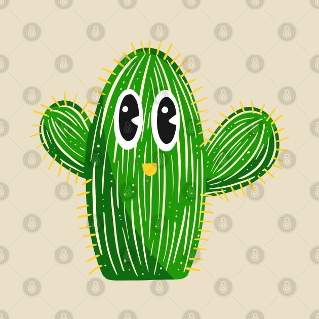 Smiling Cactus Character by Squeeb Creative