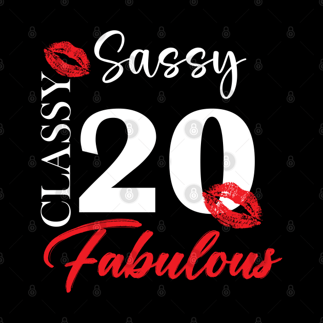Sassy classy fabulous 20, 20th birth day shirt ideas,20th birthday, 20th birthday shirt ideas for her, 20th birthday shirts by Choukri Store