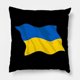 Waving Ukraine Flag Beautiful Blue and Yellow Pillow