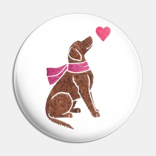 Watercolour Curly-coated Retriever Pin