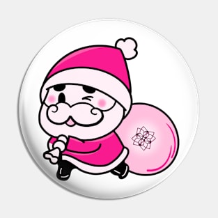 Cute pink Santa - vintage Santa Pin