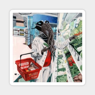 Mind Flayer Grocery Shopping Realistic Art Magnet