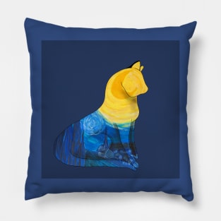 Stary night pretty kitty Pillow