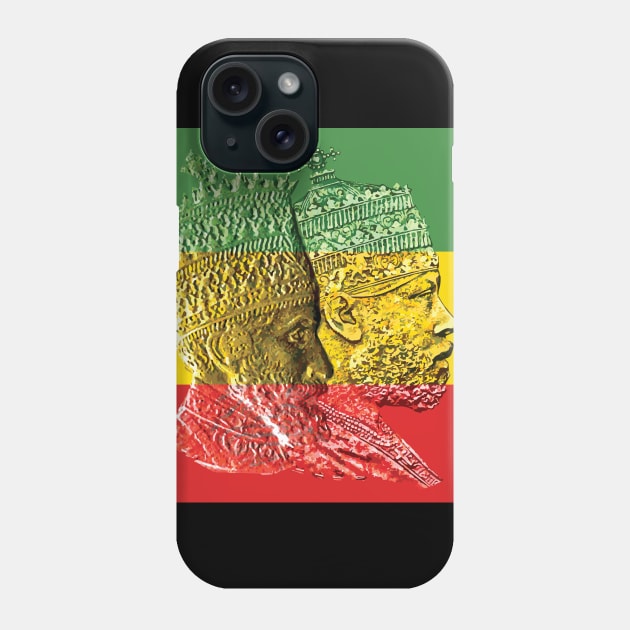 Haile Selassie Menelik Kings of Kings Ethiopia Phone Case by rastaseed