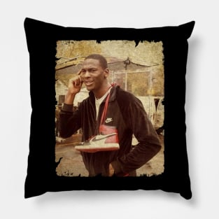 Michael Jordan with Air Jordan Pillow