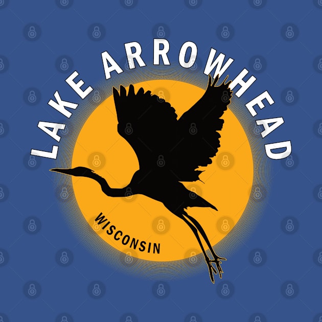 Lake Arrowhead in Wisconsin Heron Sunrise by BirdsEyeWorks