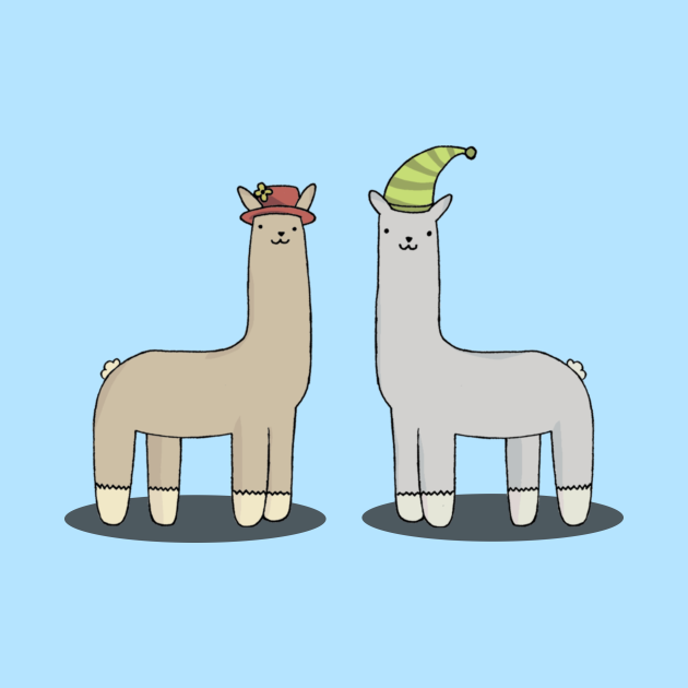 llamas with hats shirts