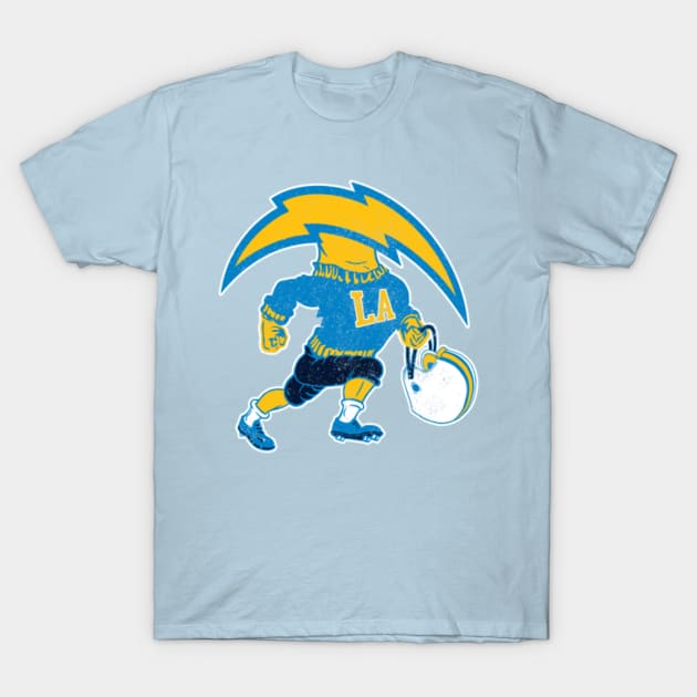 darklordpug Retro Los Angeles Football Bolt Head Mascot T-Shirt
