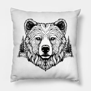 Grizzly Bear Animal Freedom World Wildlife Wonder Vector Graphic Pillow