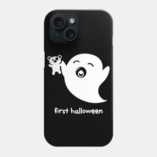 cute ghost – Baby Boo (white on black) Phone Case