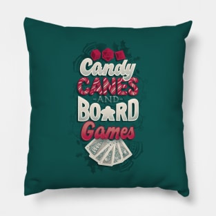 Candy Canes and Board Games Pillow