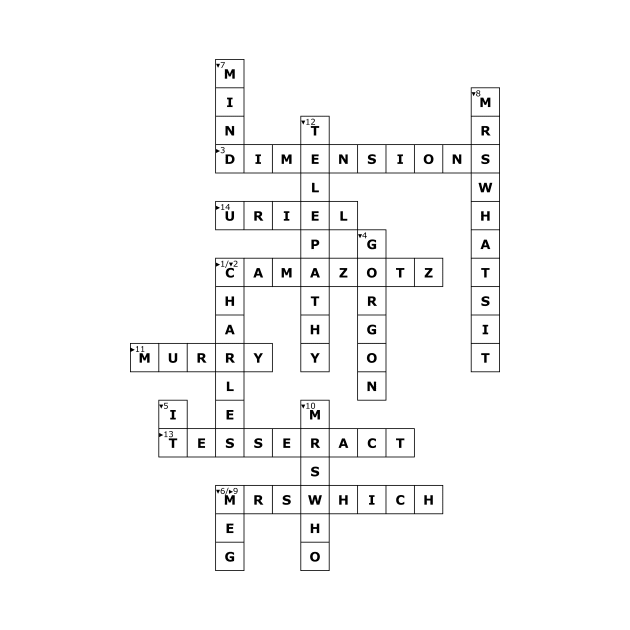 (1962AWIT) Crossword pattern with words from a famous 1962 science fiction book (and recent movie). by ScienceFictionKirwee