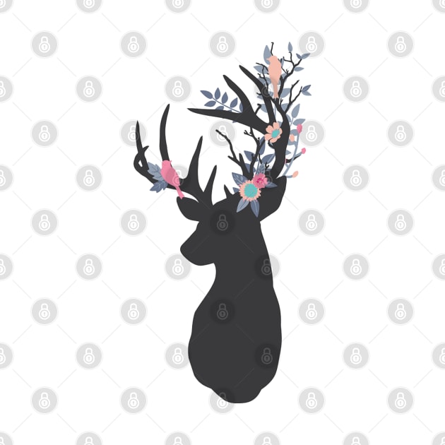 Stag with woodland antlers by NixieNoo