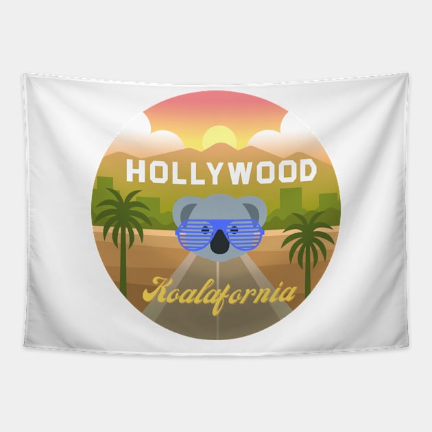 Los Angeles Koalafornia Koala Pun Tapestry by Bubbly Tea