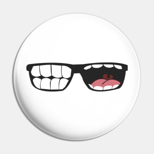 Cool Teeth Eye Glasses Graphic Illustration Pin