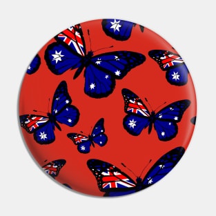 Australia Day Butterfly Pattern Proud Australian Celebrating Australian Independence Pin