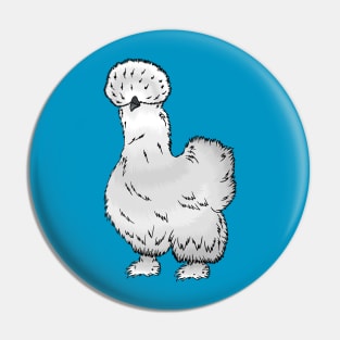 Silkie chicken cartoon illustration Pin