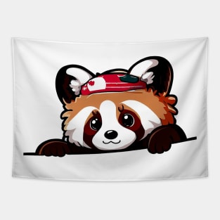 Sneaky japanese red panda so cute Tapestry