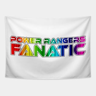 POWER RANGERS "FANATIC" Rainbow Text / White Outline Tapestry