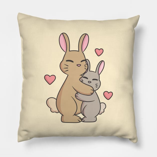 Cuddle bunnies Pillow by KammyBale