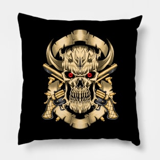 Skull wariors gold Pillow