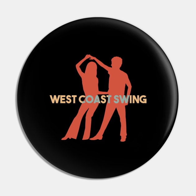 West Coast Swing Couple Design Pin by echopark12