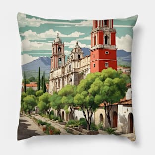 Tlaxco Tlaxcala Michoacan Mexico Vintage Tourism Travel Pillow