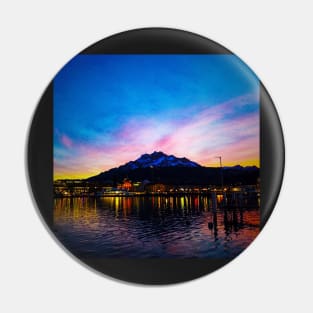 Colorful nighttime shot of Pilatus, Luzern Pin