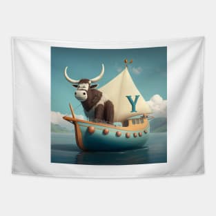 Letter Y for Yachting Yak from AdventuresOfSela Tapestry