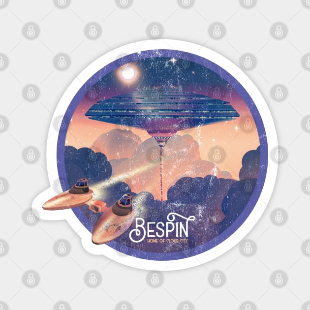 Bespin, Home of Cloud City, Worn Vintage Travel Art Magnet by The Fanatic