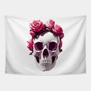 Skull with a crown of roses Tapestry