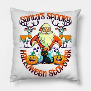 Santa's Spooky Halloween Stopover Pillow