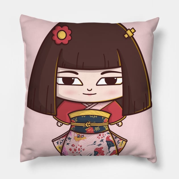 OKIKU JAPANESE HORROR DOLL Pillow by PNKid