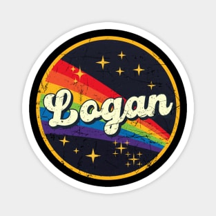 Logan // Rainbow In Space Vintage Grunge-Style Magnet