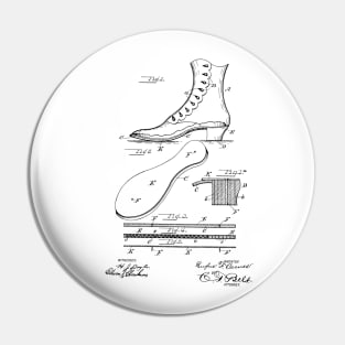 Electric Shoe Sole Vintage Patent Hand Drawing Pin