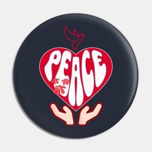 Release Peace Into The World Heart Pin