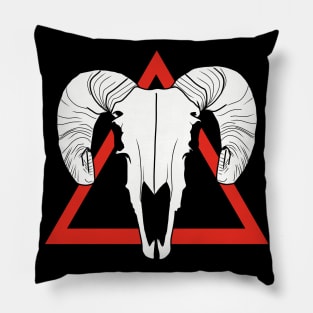 Animal Skull With Horn Pillow