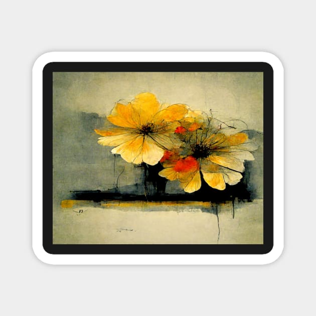 Silvester flowers in aquarella Magnet by AmazinfArt