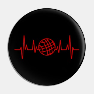 Bocce Ball Heartbeat Pin