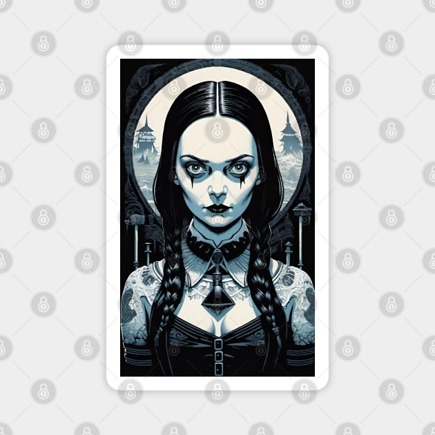 Girl Boss Wednesday Magnet by Grave Digs