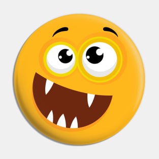 Funny monster face expression Pin