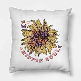 hippie soul flower Pillow